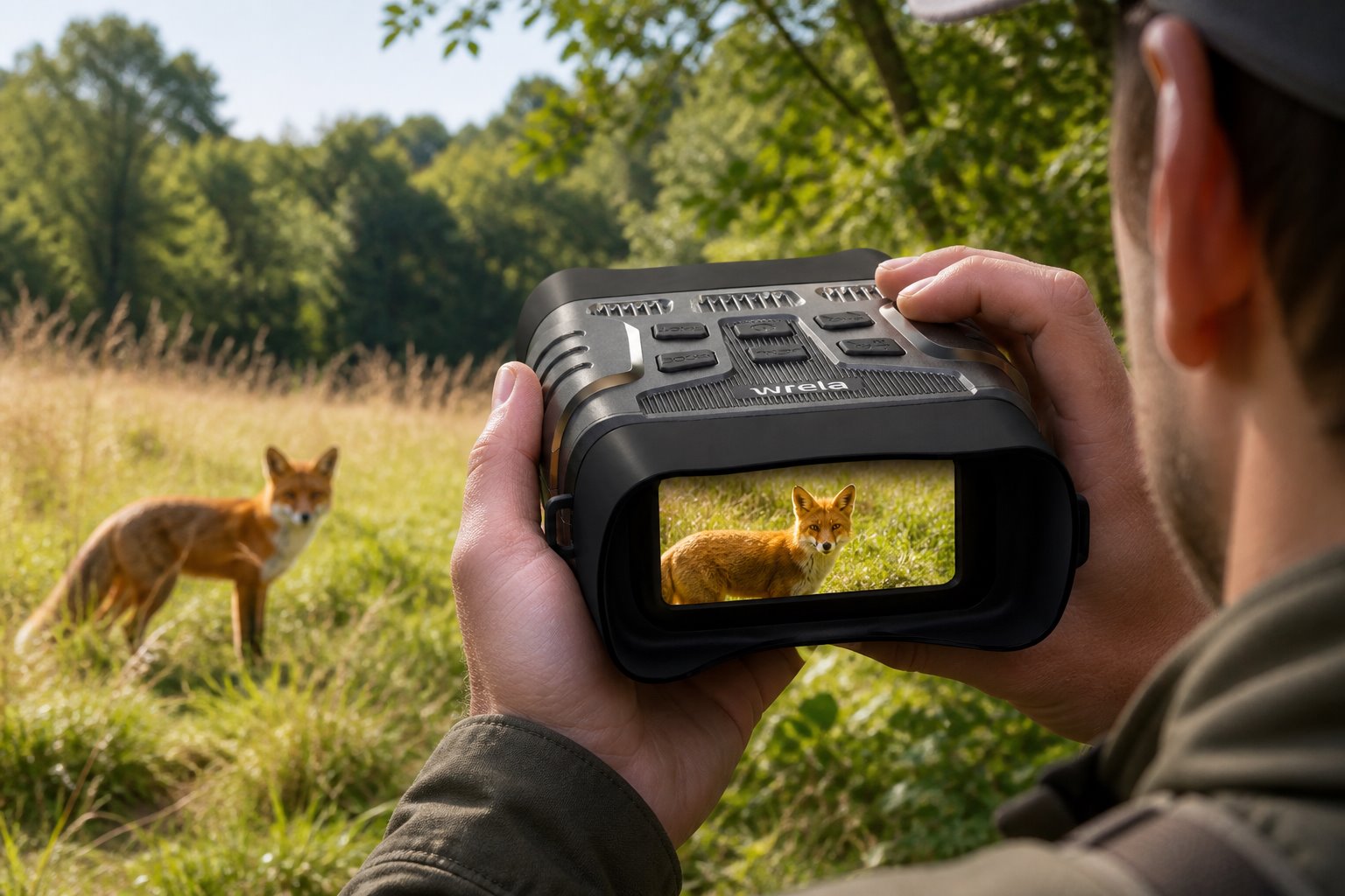 Fuchsbeobachtung bei Tageslicht auf dem WRELA Display